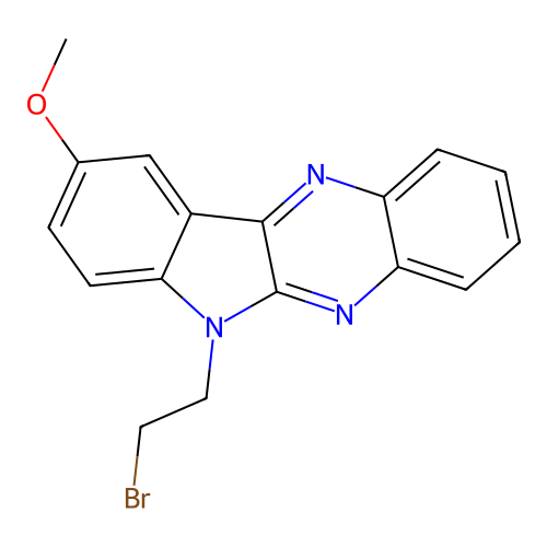 6-(2-bromoethyl)-9-methoxy-6H-indolo[2,3-b]quinoxaline structure