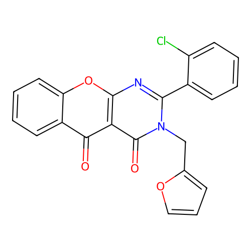 2-(2-chlorophenyl)-3-(furan-2-ylmethyl)-3H-chromeno[2,3-d]pyrimidine-4,5-dione structure