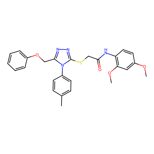N-(2,4-dimethoxyphenyl)-2-{[4-(4-methylphenyl)-5-(phenoxymethyl)-4H-1,2,4-triazol-3-yl]sulfanyl}acetamide structure