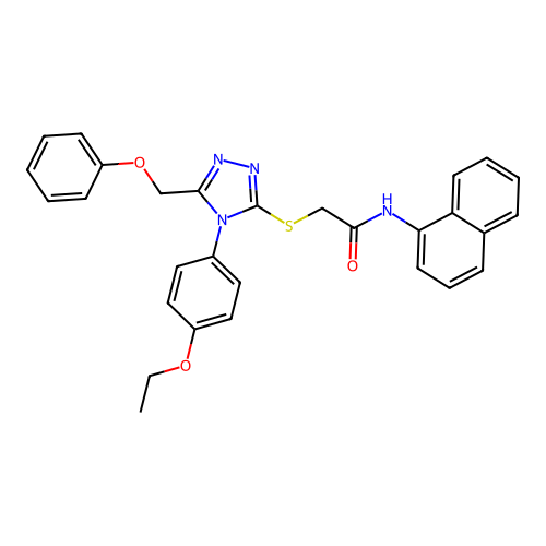 2-{[4-(4-ethoxyphenyl)-5-(phenoxymethyl)-4H-1,2,4-triazol-3-yl]sulfanyl}-N-(naphthalen-1-yl)acetamide structure