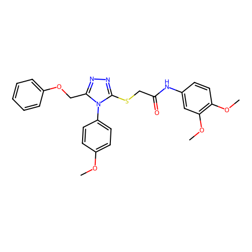N-(3,4-dimethoxyphenyl)-2-{[4-(4-methoxyphenyl)-5-(phenoxymethyl)-4H-1,2,4-triazol-3-yl]sulfanyl}acetamide structure