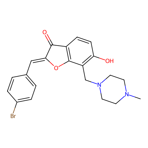 (Z)-2-(4-bromobenzylidene)-6-hydroxy-7-((4-methylpiperazin-1-yl)methyl)benzofuran-3(2H)-one structure