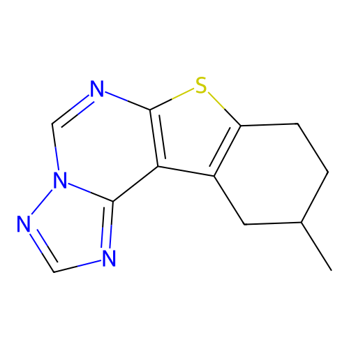 10-methyl-8,9,10,11-tetrahydro[1]benzothieno[3,2-e][1,2,4]triazolo[1,5-c]pyrimidine structure