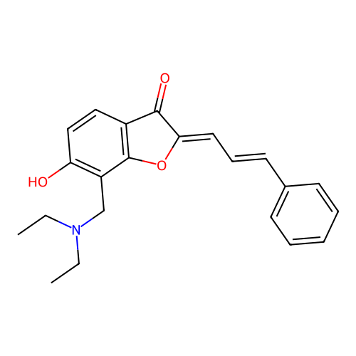 (Z)-7-((diethylamino)methyl)-6-hydroxy-2-((E)-3-phenylallylidene)benzofuran-3(2H)-one structure