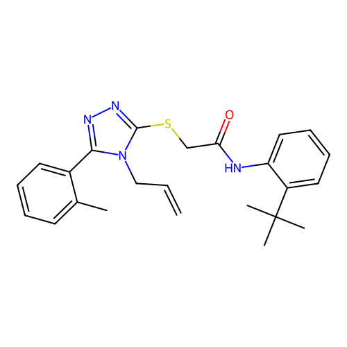 N-(2-tert-butylphenyl)-2-{[5-(2-methylphenyl)-4-(prop-2-en-1-yl)-4H-1,2,4-triazol-3-yl]sulfanyl}acetamide structure
