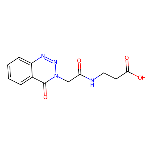 N-[(4-oxo-1,2,3-benzotriazin-3(4H)-yl)acetyl]-beta-alanine structure