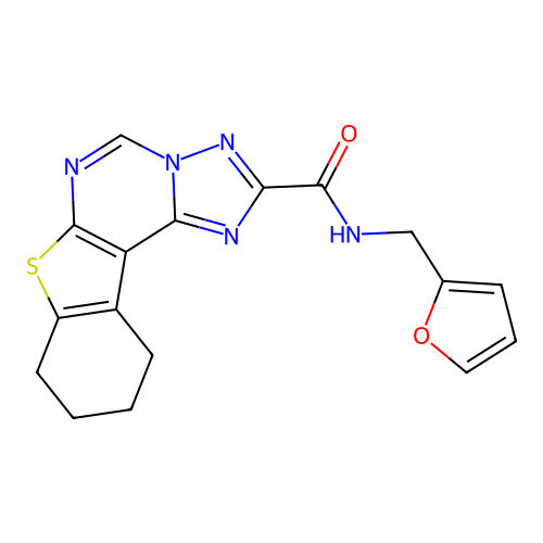 N-(furan-2-ylmethyl)-8,9,10,11-tetrahydro[1]benzothieno[3,2-e][1,2,4]triazolo[1,5-c]pyrimidine-2-carboxamide structure
