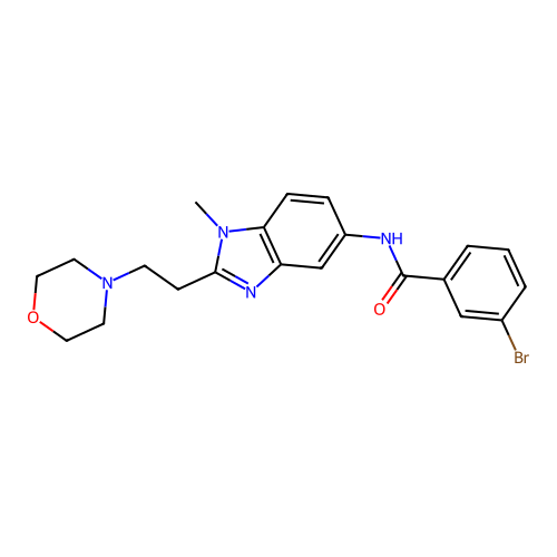 3-bromo-N-{1-methyl-2-[2-(morpholin-4-yl)ethyl]-1H-benzimidazol-5-yl}benzamide structure