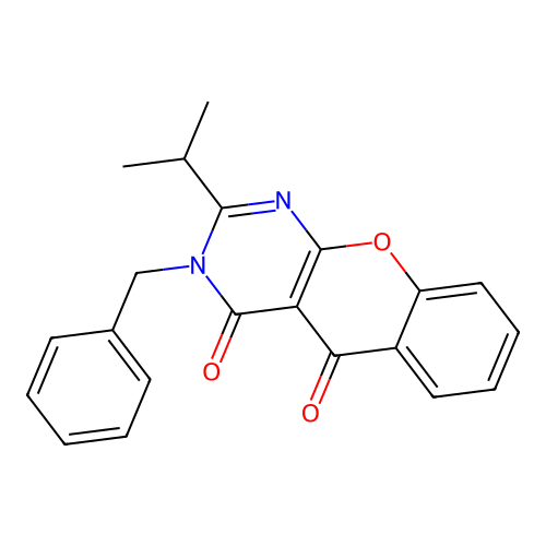 3-benzyl-2-(propan-2-yl)-4H-chromeno[2,3-d]pyrimidine-4,5(3H)-dione structure