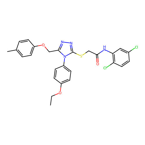 N-(2,5-dichlorophenyl)-2-((4-(4-ethoxyphenyl)-5-((p-tolyloxy)methyl)-4H-1,2,4-triazol-3-yl)thio)acetamide structure