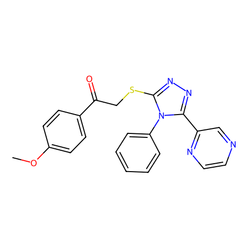 1-(4-methoxyphenyl)-2-[(4-phenyl-5-pyrazin-2-yl-1,2,4-triazol-3-yl)sulfanyl]ethanone structure