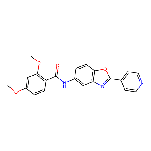 2,4-dimethoxy-N-[2-(pyridin-4-yl)-1,3-benzoxazol-5-yl]benzamide structure