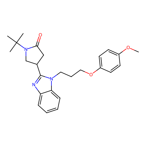 1-(tert-butyl)-4-{1-[3-(4-methoxyphenoxy)propyl]benzimidazol-2-yl}pyrrolidin-2 -one structure