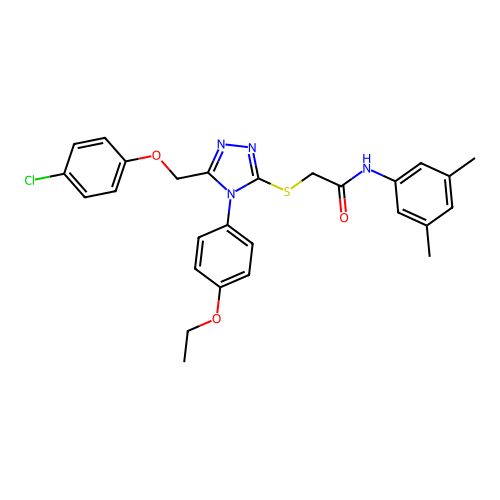 2-((5-((4-chlorophenoxy)methyl)-4-(4-ethoxyphenyl)-4H-1,2,4-triazol-3-yl)thio)-N-(3,5-dimethylphenyl)acetamide structure