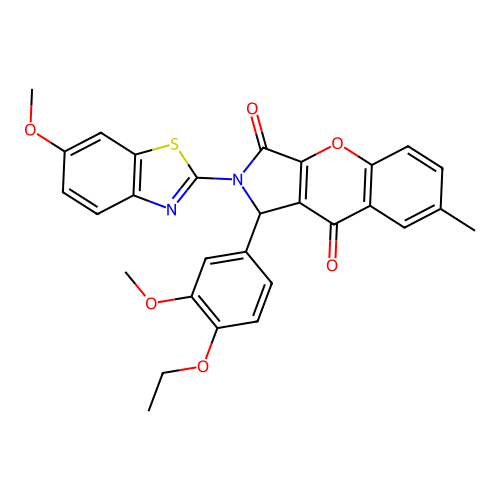 1-(4-ethoxy-3-methoxyphenyl)-2-(6-methoxy-1,3-benzothiazol-2-yl)-7-methyl-1,2-dihydrochromeno[2,3-c]pyrrole-3,9-dione structure