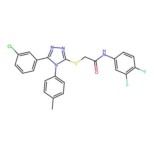 2-{[5-(3-chlorophenyl)-4-(4-methylphenyl)-4H-1,2,4-triazol-3-yl]sulfanyl}-N-(3,4-difluorophenyl)acetamide structure