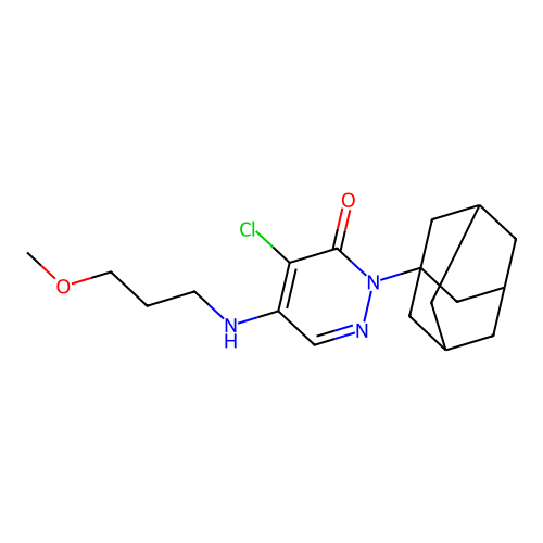 2-(1-adamantyl)-4-chloro-5-(3-methoxypropylamino)pyridazin-3-one structure