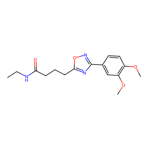4-[3-(3,4-dimethoxyphenyl)-1,2,4-oxadiazol-5-yl]-N-ethylbutanamide structure