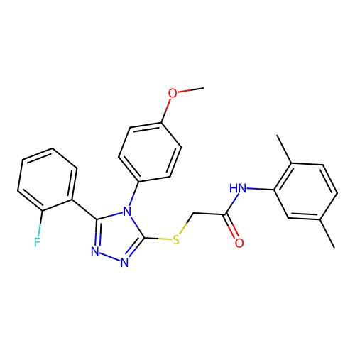 N-(2,5-dimethylphenyl)-2-{[5-(2-fluorophenyl)-4-(4-methoxyphenyl)-4H-1,2,4-triazol-3-yl]sulfanyl}acetamide structure