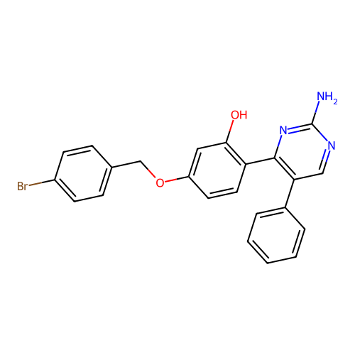 2-(2-Amino-5-phenylpyrimidin-4-yl)-5-[(4-bromophenyl)methoxy]phenol structure