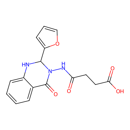 4-[[2-(Furan-2-yl)-4-oxo-1,2-dihydroquinazolin-3-yl]amino]-4-oxobutanoic acid structure