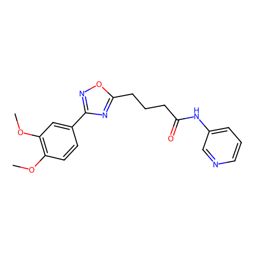 4-[3-(3,4-dimethoxyphenyl)-1,2,4-oxadiazol-5-yl]-N-(pyridin-3-yl)butanamide structure