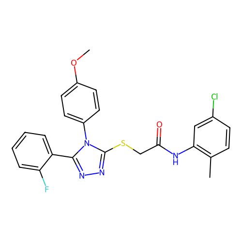 N-(5-chloro-2-methylphenyl)-2-{[5-(2-fluorophenyl)-4-(4-methoxyphenyl)-4H-1,2,4-triazol-3-yl]sulfanyl}acetamide structure