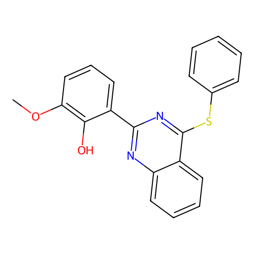 2-Methoxy-6-[4-(phenylsulfanyl)quinazolin-2-yl]phenol structure