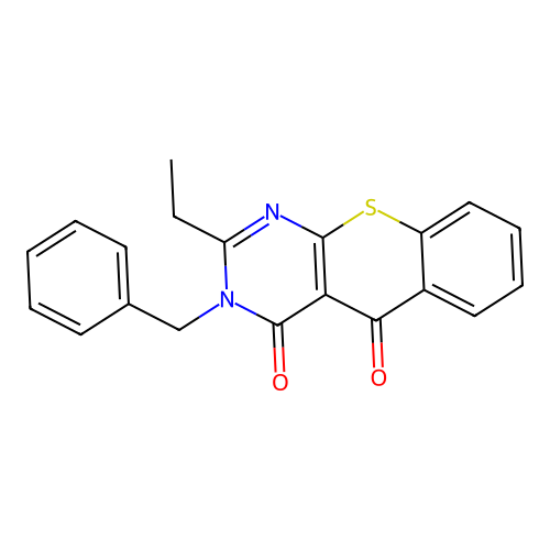 3-benzyl-2-ethyl-4H-thiochromeno[2,3-d]pyrimidine-4,5(3H)-dione structure