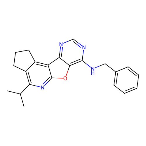 N-benzyl-4-(propan-2-yl)-2,3-dihydro-1H-cyclopenta[4',5']pyrido[3',2':4,5]furo[3,2-d]pyrimidin-7-amine structure