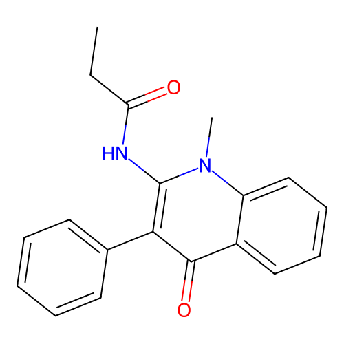 N-(1-methyl-4-oxo-3-phenylquinolin-2-yl)propanamide structure