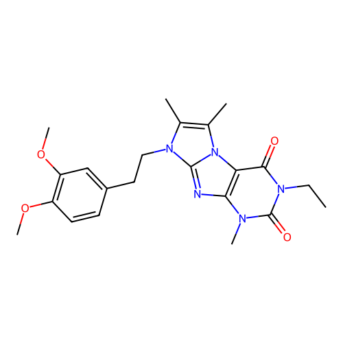 8-(3,4-dimethoxyphenethyl)-3-ethyl-1,6,7-trimethyl-1H-imidazo[2,1-f]purine-2,4(3H,8H)-dione structure