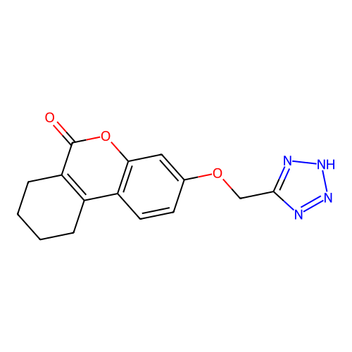 3-(1H-tetrazol-5-ylmethoxy)-7,8,9,10-tetrahydro-6H-benzo[c]chromen-6-one structure