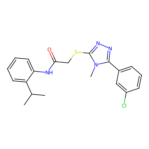 2-{[5-(3-chlorophenyl)-4-methyl-4H-1,2,4-triazol-3-yl]sulfanyl}-N-[2-(propan-2-yl)phenyl]acetamide structure