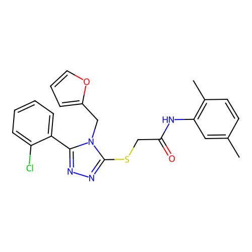 2-{[5-(2-chlorophenyl)-4-(furan-2-ylmethyl)-4H-1,2,4-triazol-3-yl]sulfanyl}-N-(2,5-dimethylphenyl)acetamide structure