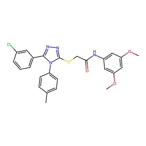 2-{[5-(3-chlorophenyl)-4-(4-methylphenyl)-4H-1,2,4-triazol-3-yl]sulfanyl}-N-(3,5-dimethoxyphenyl)acetamide structure