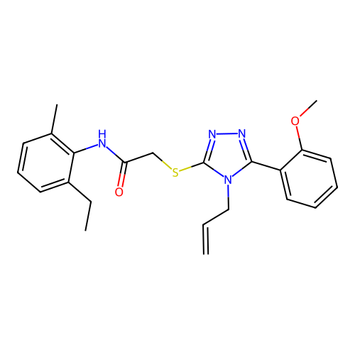 N-(2-ethyl-6-methylphenyl)-2-{[5-(2-methoxyphenyl)-4-(prop-2-en-1-yl)-4H-1,2,4-triazol-3-yl]sulfanyl}acetamide structure