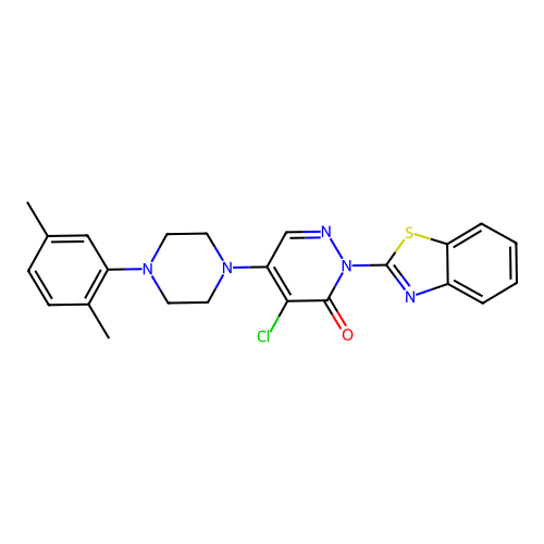 2-(1,3-BENZOTHIAZOL-2-YL)-4-CHLORO-5-[4-(2,5-DIMETHYLPHENYL)PIPERAZIN-1-YL]-2,3-DIHYDROPYRIDAZIN-3-ONE structure
