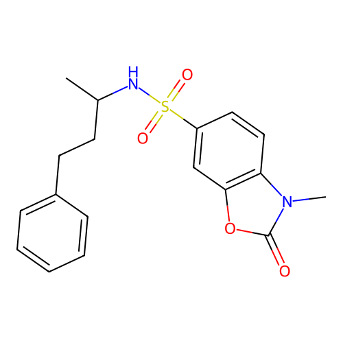 3-methyl-2-oxo-N-(4-phenylbutan-2-yl)-2,3-dihydro-1,3-benzoxazole-6-sulfonamide structure