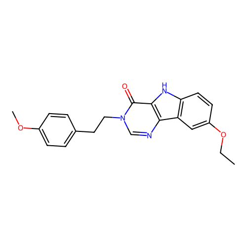 8-Ethoxy-3-[2-(4-methoxy-phenyl)-ethyl]-3,5-dihydro-pyrimido[5,4-b]indol-4-one structure
