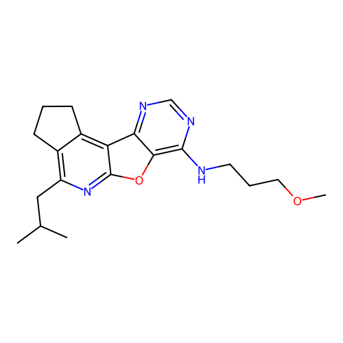 4-isobutyl-N-(3-methoxypropyl)-2,3-dihydro-1H-cyclopenta[4',5']pyrido[3',2':4,5]furo[3,2-d]pyrimidin-7-amine structure