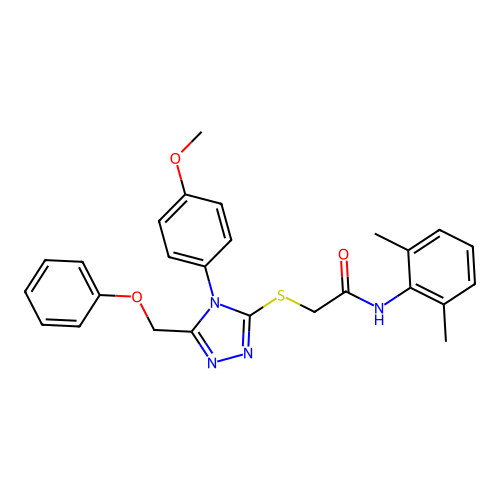 N-(2,6-dimethylphenyl)-2-{[4-(4-methoxyphenyl)-5-(phenoxymethyl)-4H-1,2,4-triazol-3-yl]sulfanyl}acetamide structure