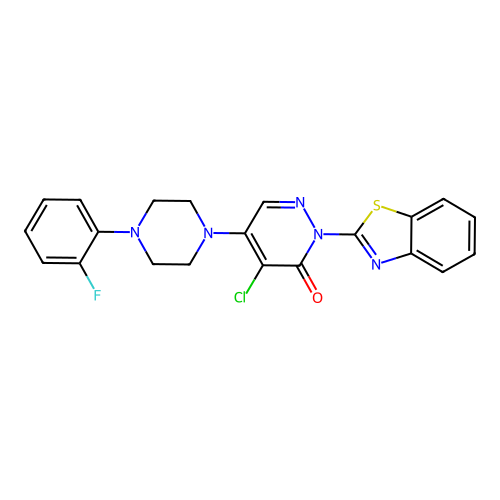 2-(1,3-benzothiazol-2-yl)-4-chloro-5-[4-(2-fluorophenyl)piperazin-1-yl]pyridazin-3-one structure