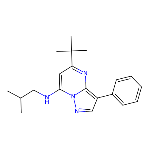 5-tert-butyl-N-(2-methylpropyl)-3-phenylpyrazolo[1,5-a]pyrimidin-7-amine structure