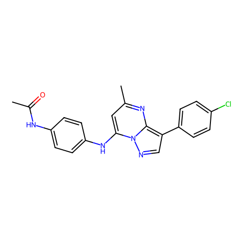 N-(4-{[3-(4-chlorophenyl)-5-methylpyrazolo[1,5-a]pyrimidin-7-yl]amino}phenyl)acetamide structure