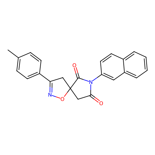 2-(4-methylphenyl)-8-naphthalen-2-yl-4-oxa-3,8-diazaspiro[4.4]non-2-ene-7,9-dione structure