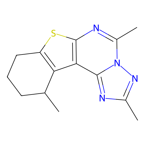 2,5,11-trimethyl-8,9,10,11-tetrahydro[1]benzothieno[3,2-e][1,2,4]triazolo[1,5-c]pyrimidine structure