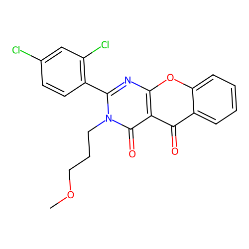 2-(2,4-dichlorophenyl)-3-(3-methoxypropyl)-3H-chromeno[2,3-d]pyrimidine-4,5-dione structure