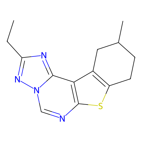 2-ethyl-10-methyl-8,9,10,11-tetrahydro[1]benzothieno[3,2-e][1,2,4]triazolo[1,5-c]pyrimidine structure