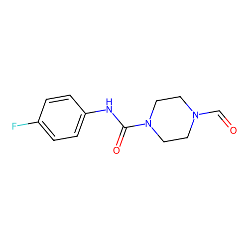 N-(4-fluorophenyl)-4-formylpiperazine-1-carboxamide structure